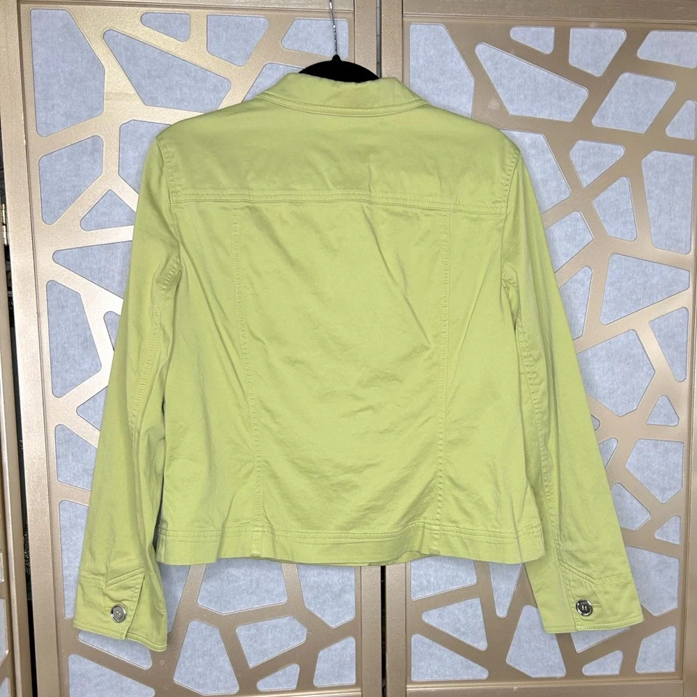 Jones New York Petite Green Button-Front Jacket | Pockets